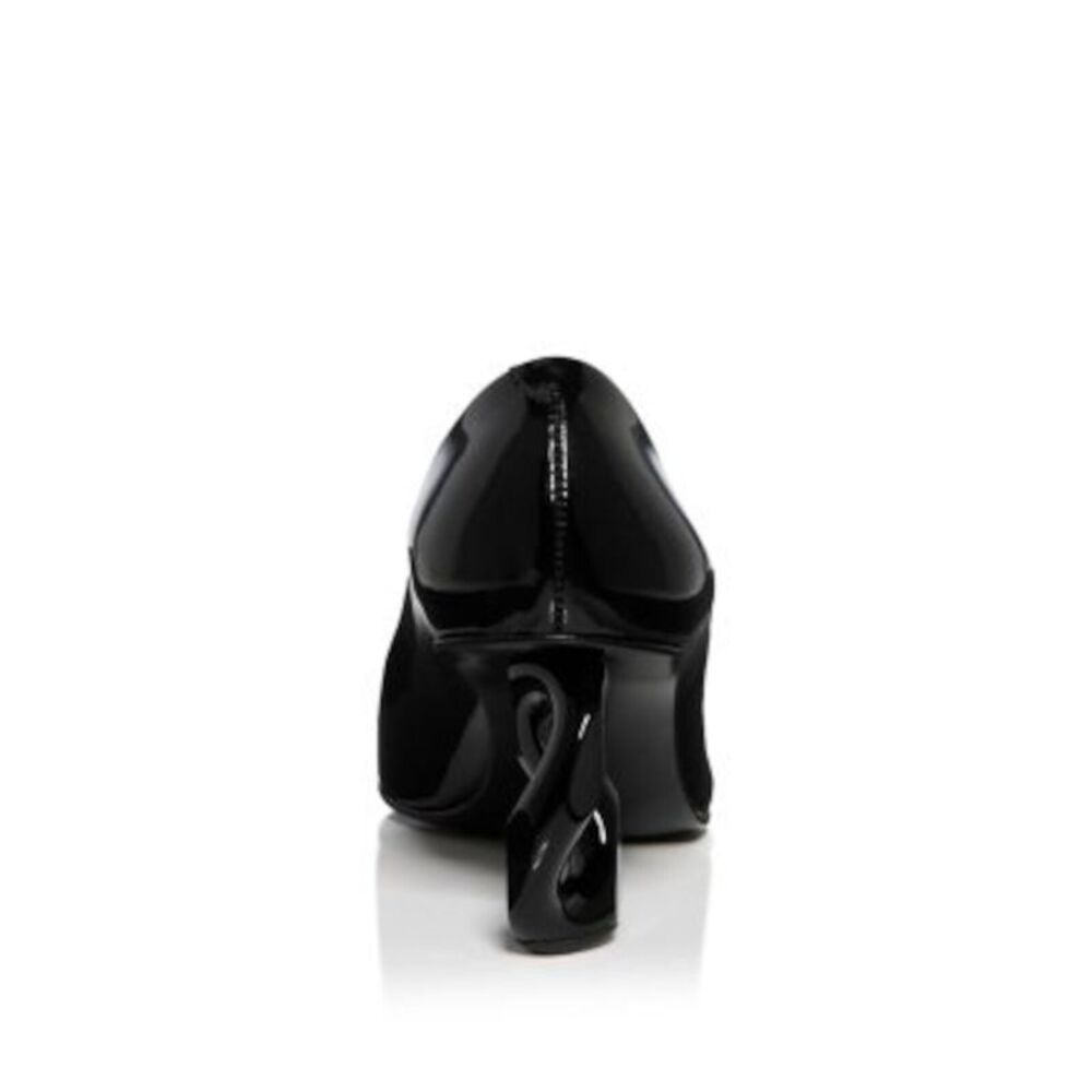 JW ANDERSON Womens Black Toe Sculpted Heel Slip On Leather Pumps Shoes 37 - Picture 2 of 3